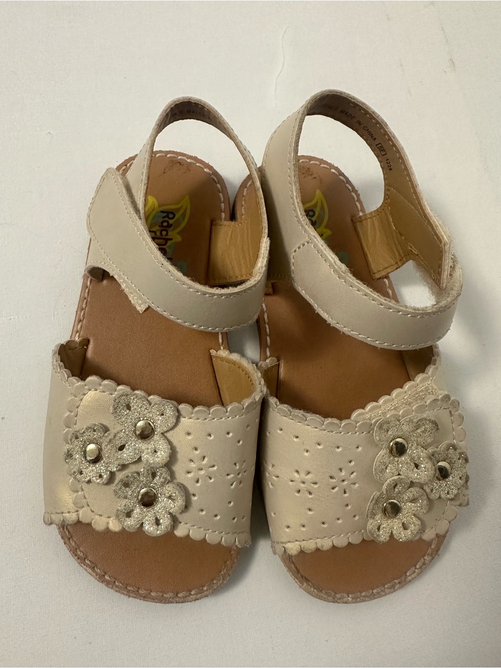 Rachel Shoes Cream Floral Toddler Sandals